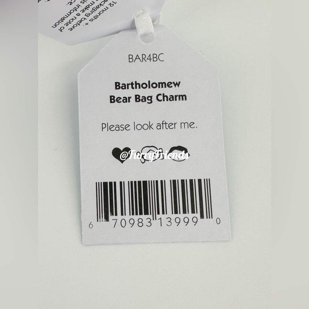 NWT Jellycat Bartholomew Bear Bag Charm Keychain Collectible Soft Plush - Picture 2 of 2
